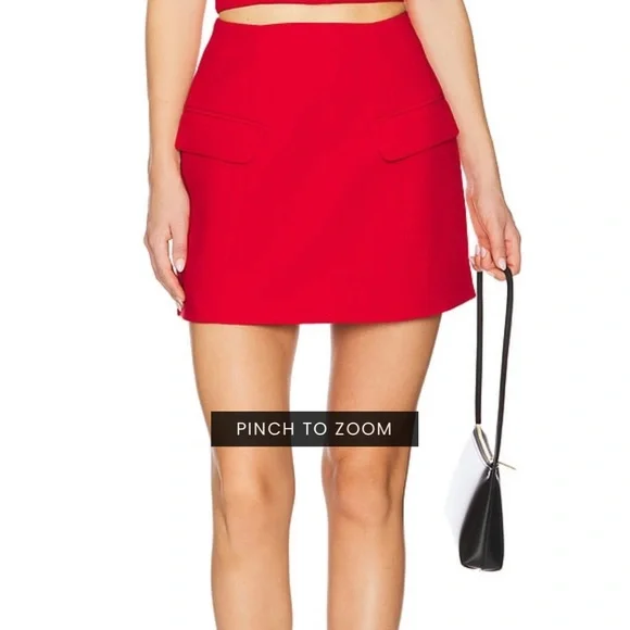 Nwt Revolve Bardot Delphi Hourglass Mini Skirt in fired red size 10 - Picture 3 of 11